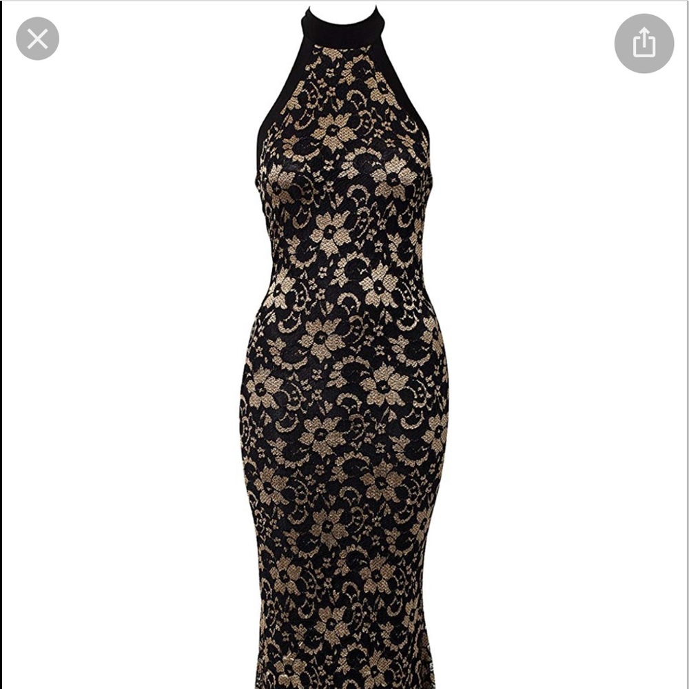 Fits 6-8 Black and gold halter mermaid - Picture 4 of 8